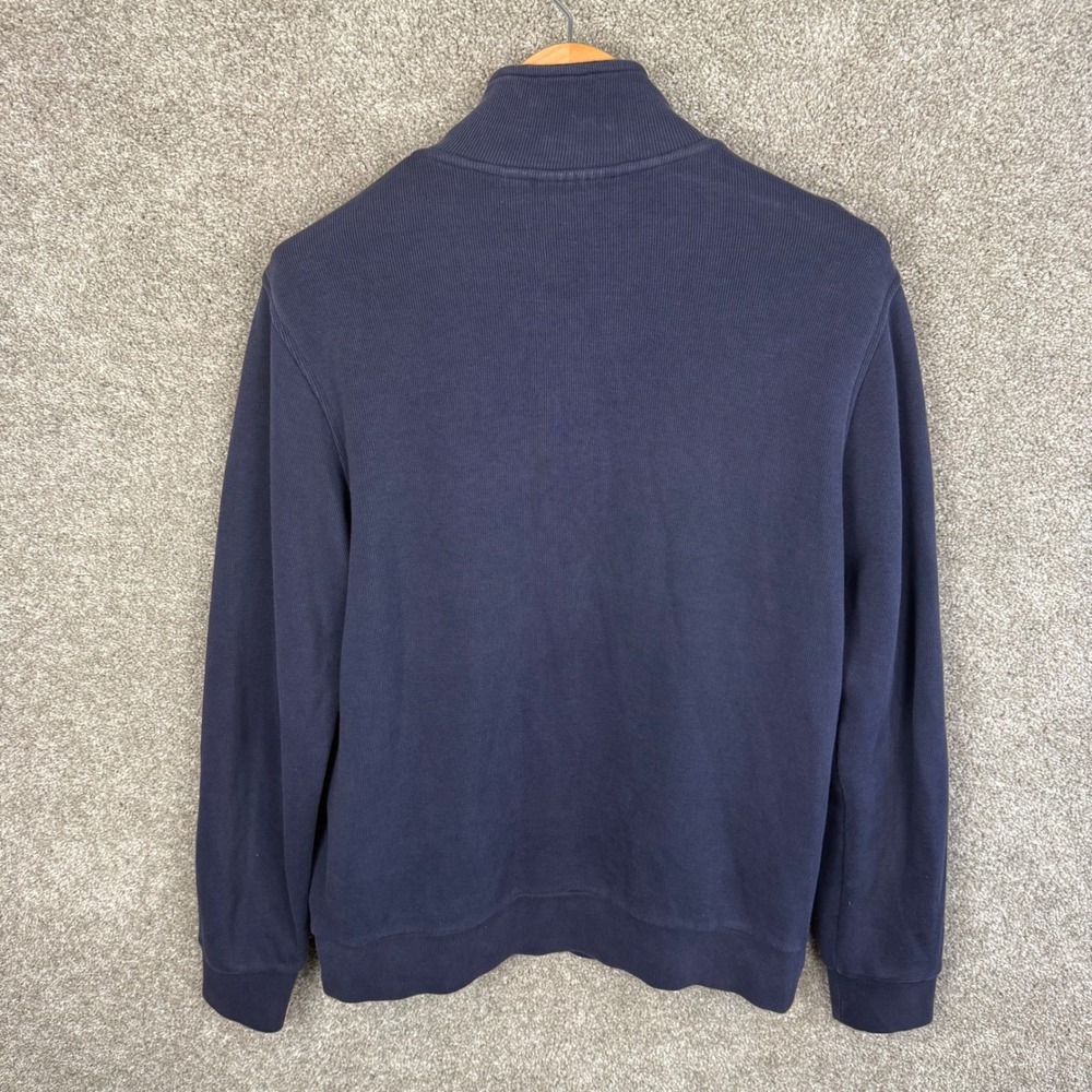 Lacoste Men Navy Blue Quarter Zip Pullover Sweatshirt Long‎ Sleeve Size US XL - Picture 8 of 8